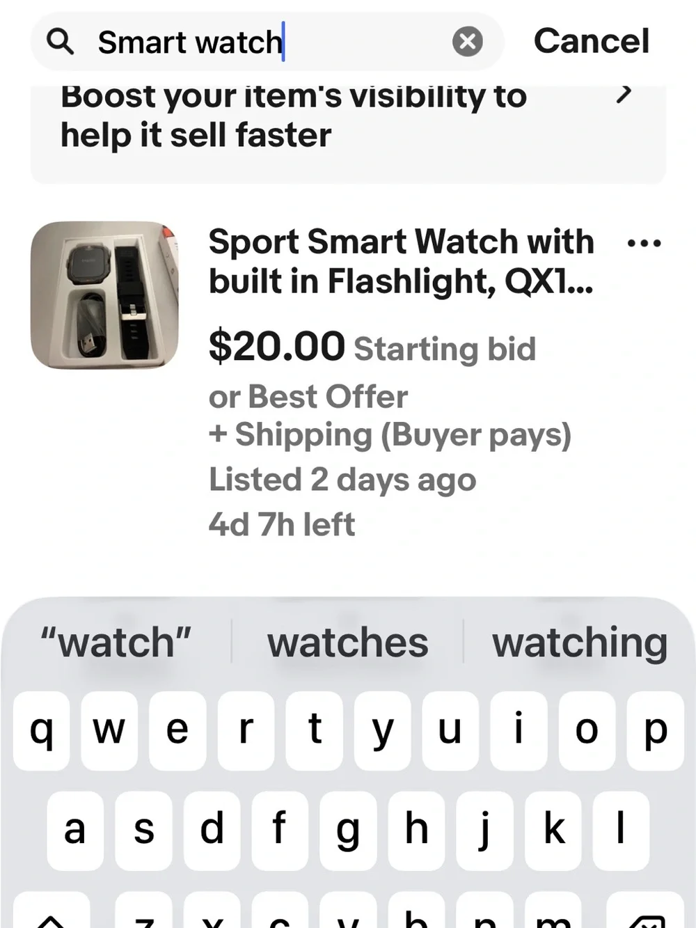 Sports Smart Watch QX12 with Black Band - Unbranded Build in Flashlight NIP